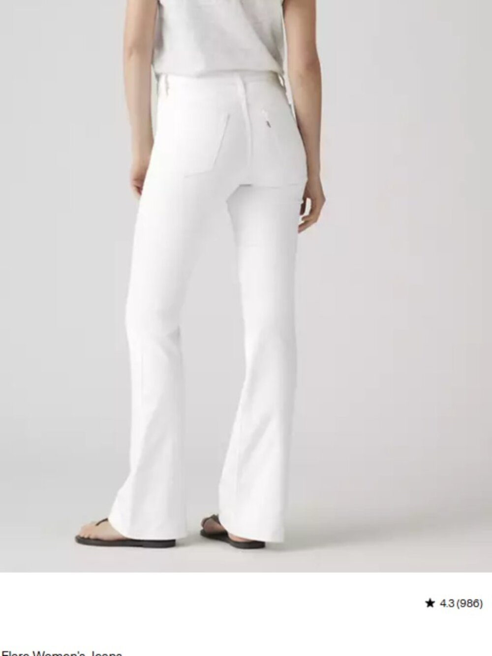 Women's Flare White Levi Jeans